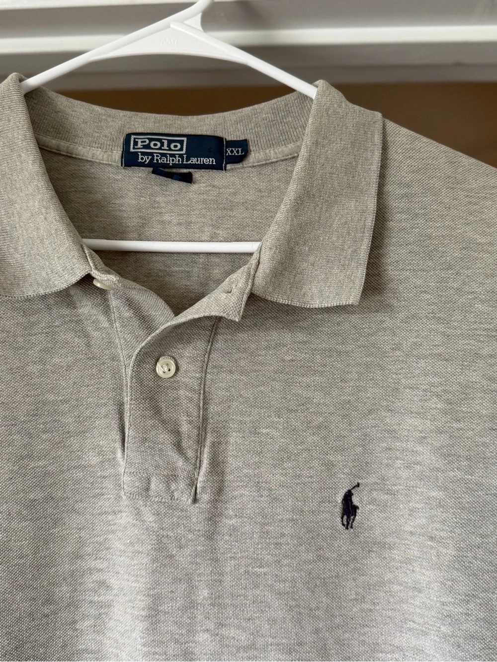 Vintage Polo Ralph Lauren Gray Polo Shirt XXL Pony Logo 100% Cotton